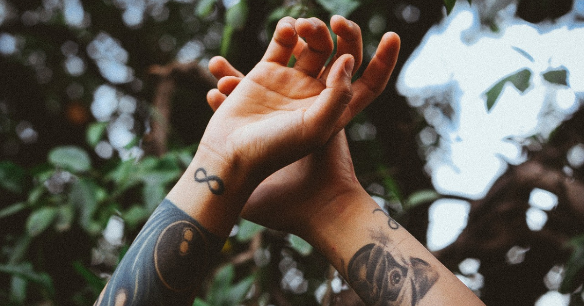 Tattoo on boys arm.